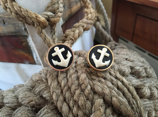 Bronze Lightship cufflink-nautical Anchor