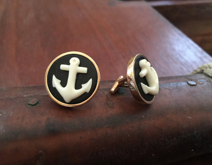 Bronze Lightship cufflink-nautical Anchor