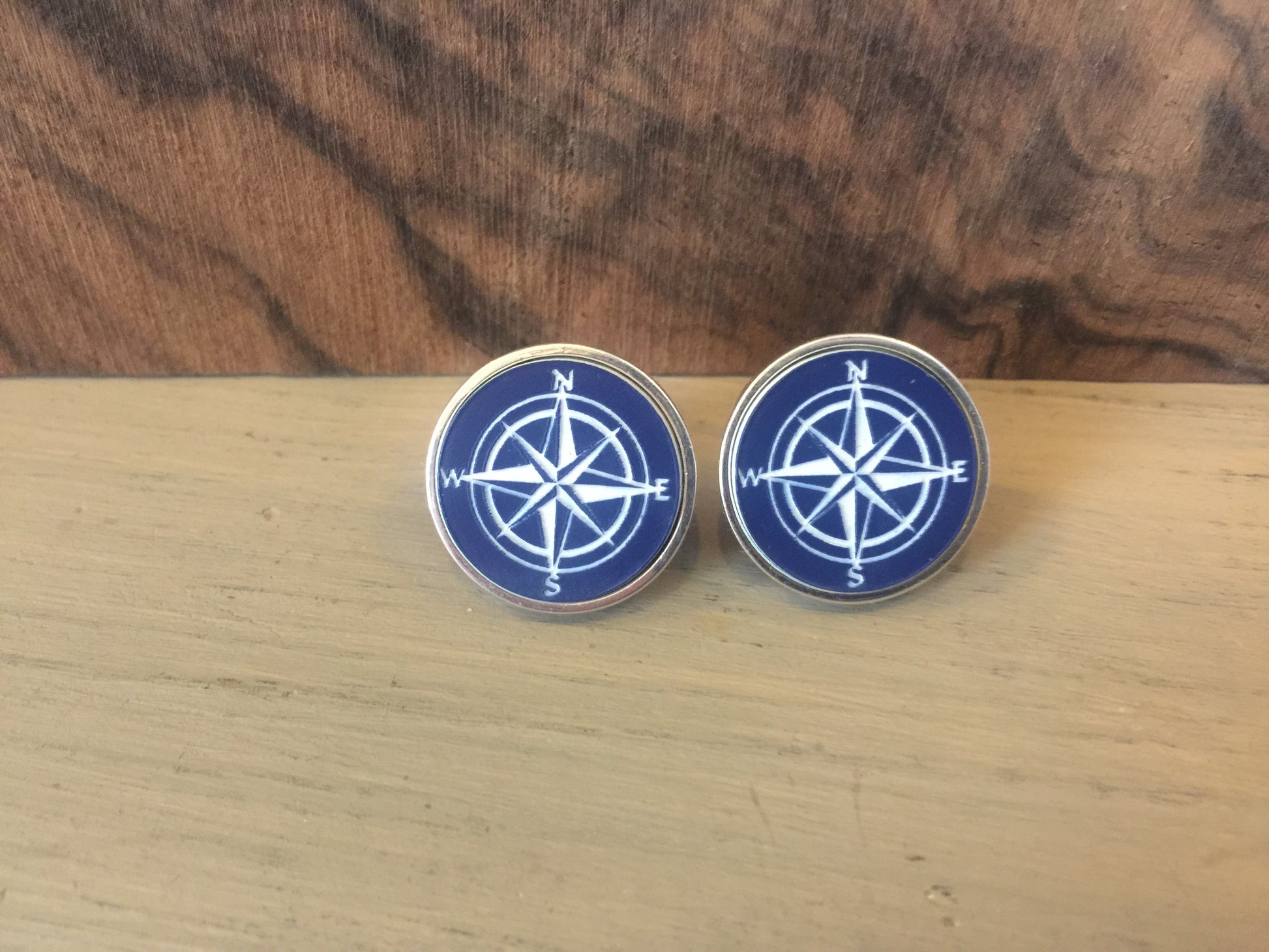 Compass Rose Sterling cufflinks