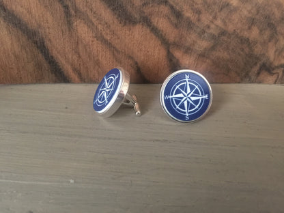 Compass Rose Sterling cufflinks