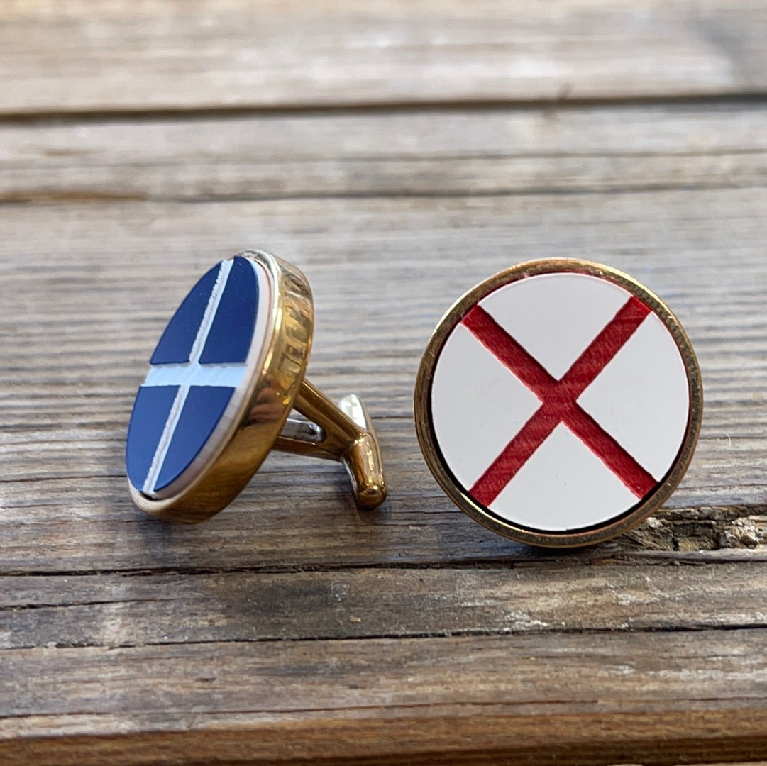 MV (Martha’s Vineyard) signal flag bronze cufflinks