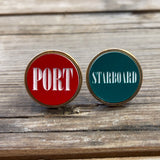 Port and Starboard bronze cufflinks