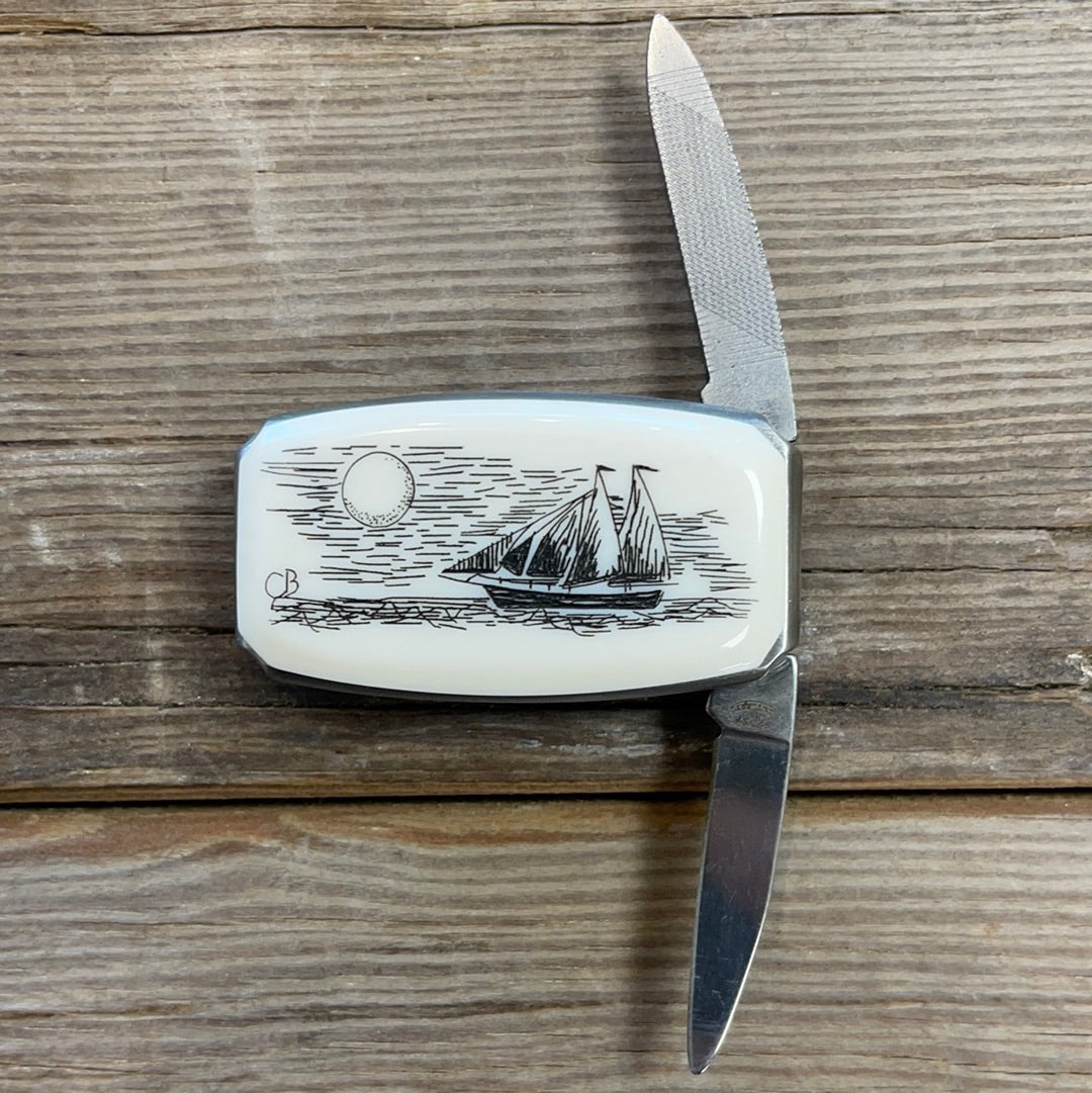 Money Clip - Schooner With sunset