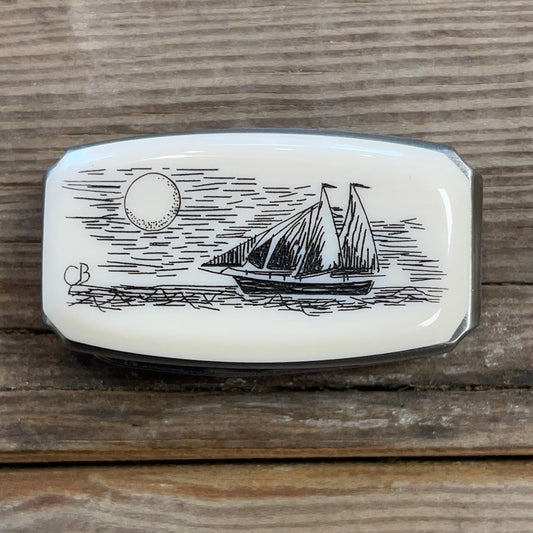 Money Clip - Schooner With sunset